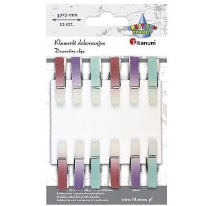 Klamerki drewniane Titanum Ombre, 12szt